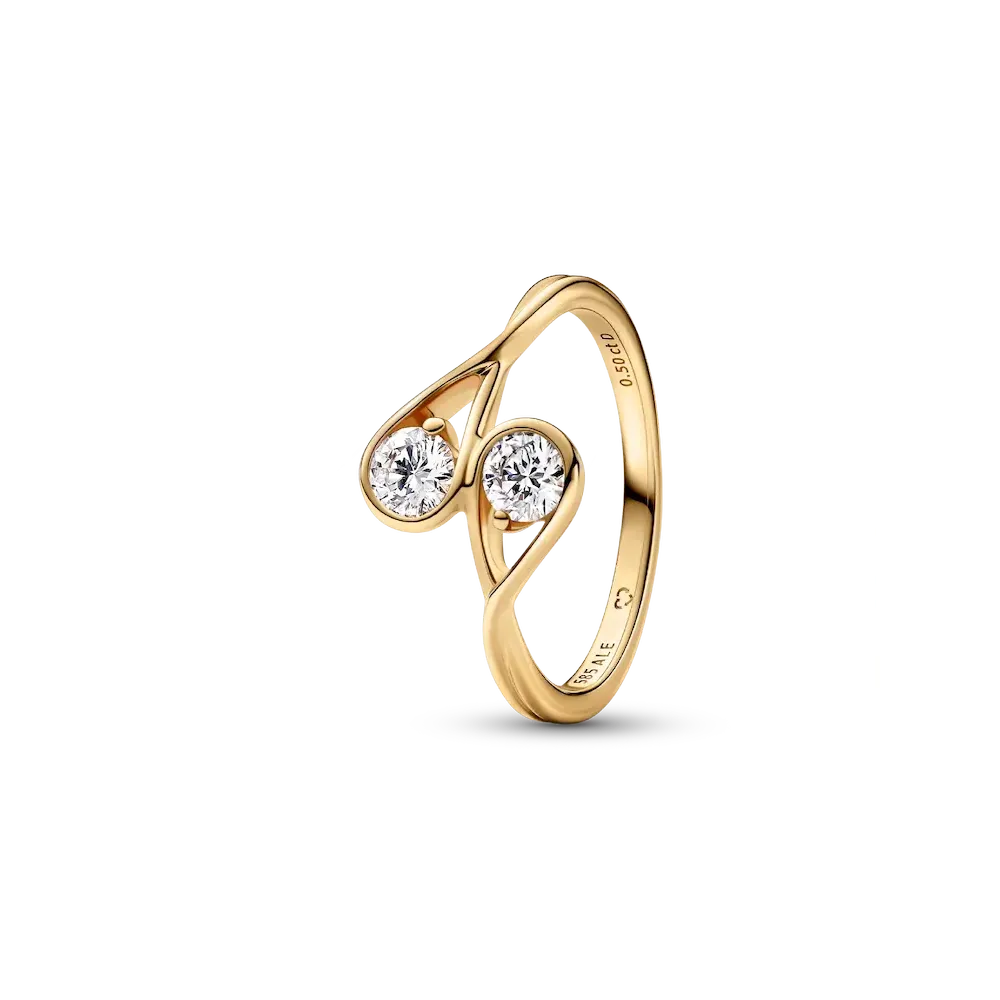 Pandora Infinite 14k Gold Double Lab-grown Diamond Ring