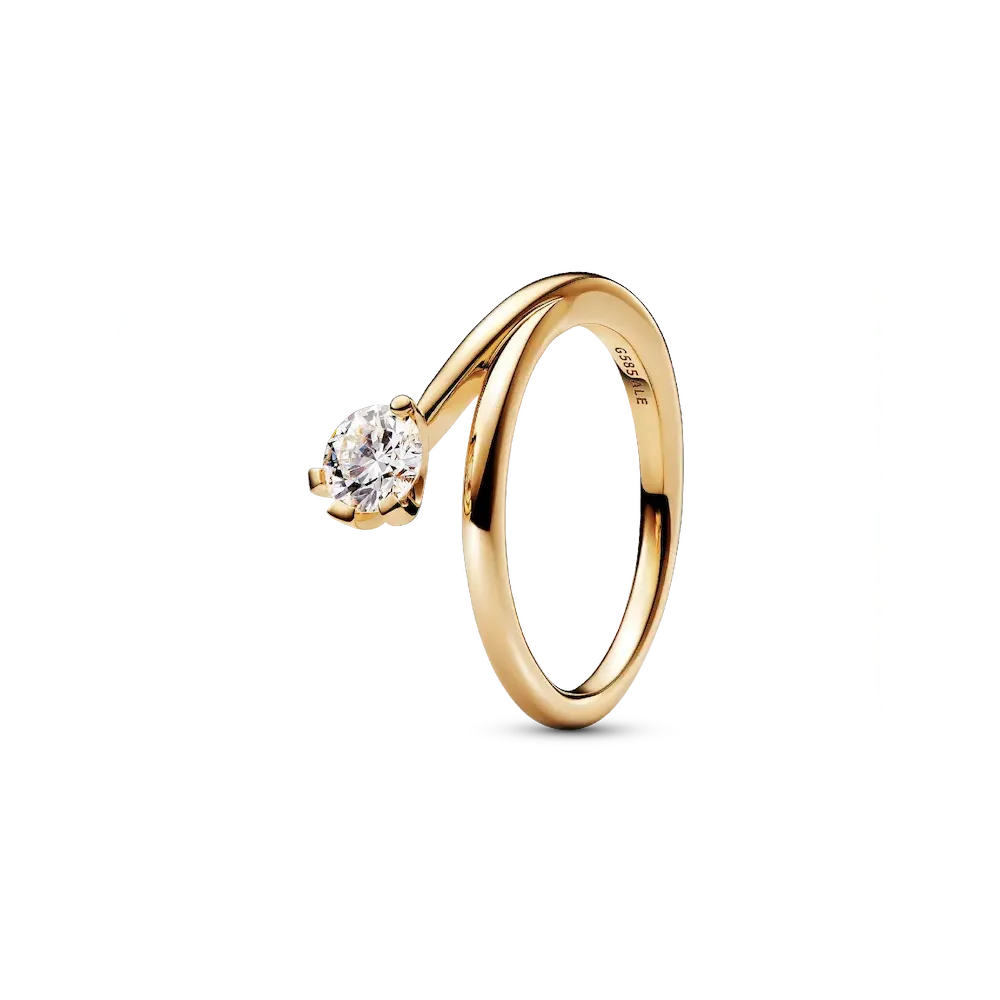 Pandora Nova 14k Gold Lab-grown Diamond Asymmetric Ring