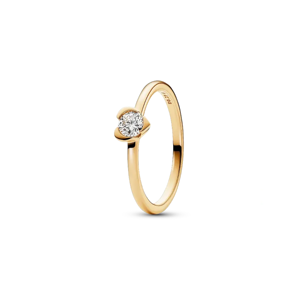 Pandora Talisman 14k Gold Lab-grown Diamond Heart Ring