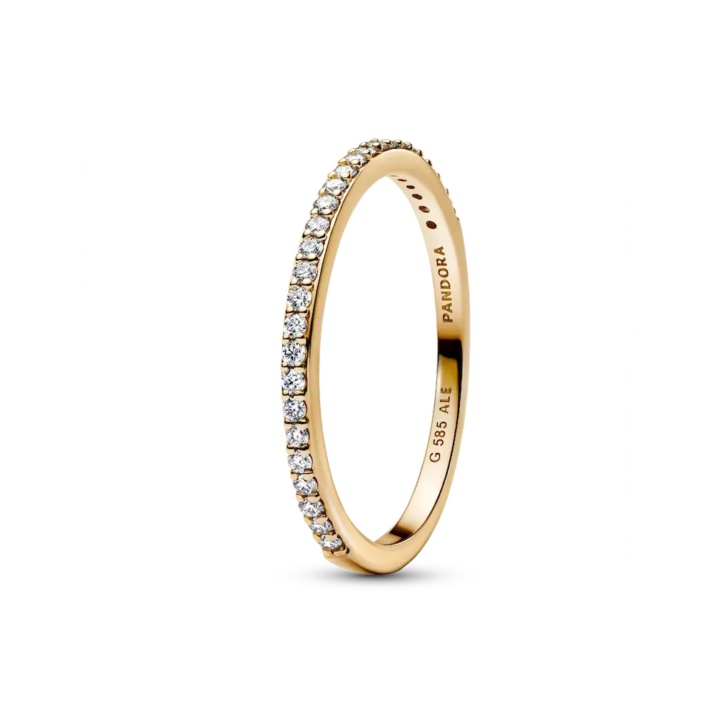 153638C01_RGB.webp Pandora Era 14k Gold Lab-grown Diamond Half Eternity Pavé Band Ring - Image 1