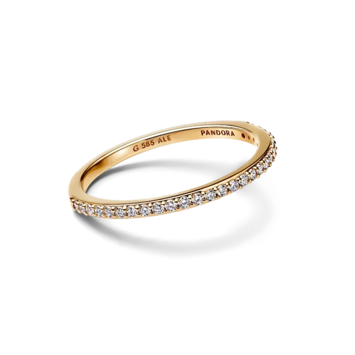 Pandora Era 14k Gold Lab-grown Diamond Half Eternity Pavé Band Ring - Image 5