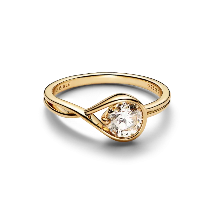 FINAL SALE - Pandora Infinite 14k Gold Lab-grown Diamond Ring - Image 4
