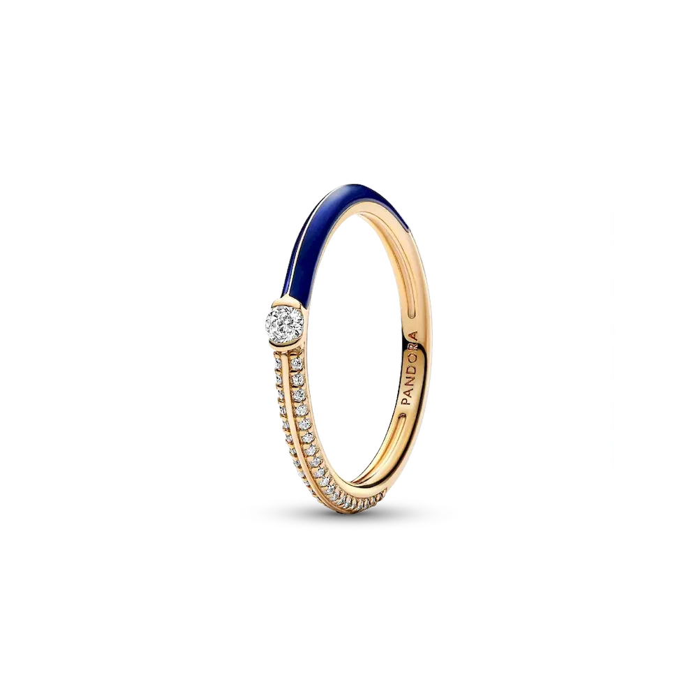 Pandora ME Pavé & Blue Dual Ring