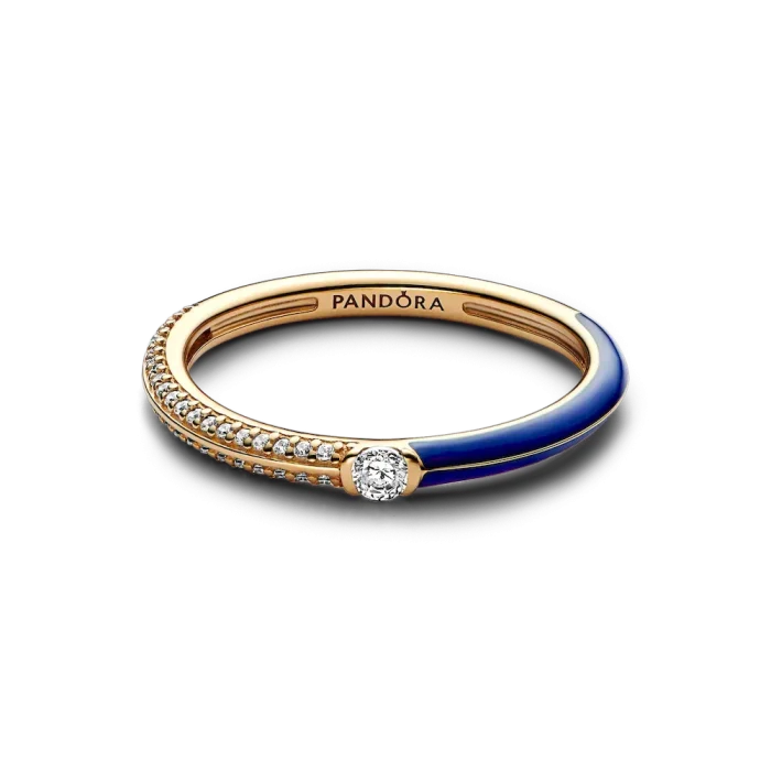 Pandora ME Pavé & Blue Dual Ring - Image 5