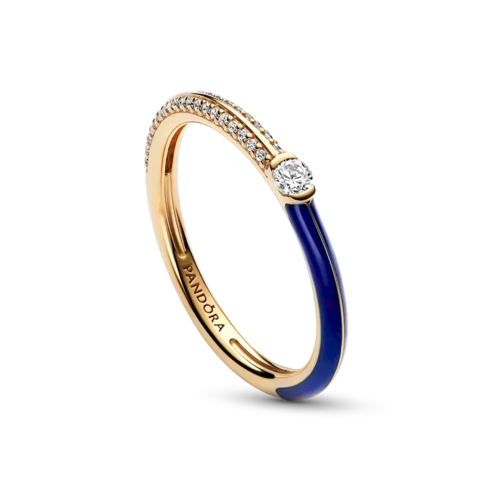 Pandora ME Pavé & Blue Dual Ring - Image 6