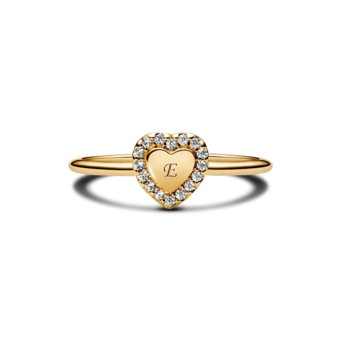 Engravable Heart Halo Ring - Image 5