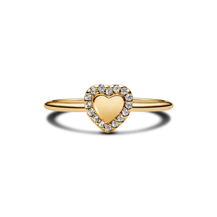 Engravable Heart Halo Ring - Image 7