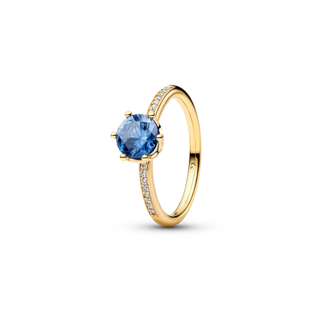 168289C02_RGB.webp Blue Sparkling Crown Solitaire Ring - Image 1