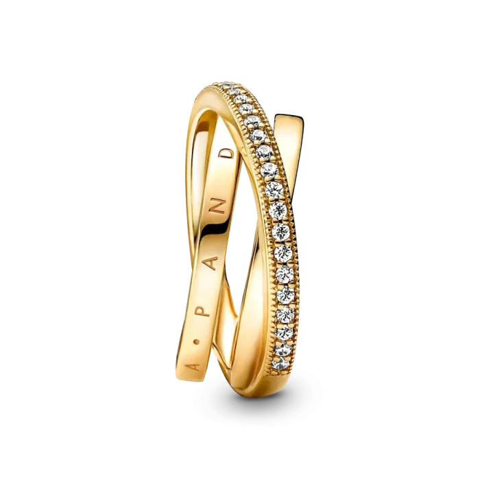 Crossover Pavé Triple Band Ring - Image 3