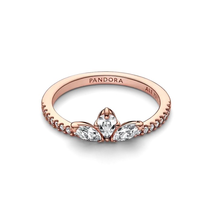 Rose Gold Tear-shaped Tiara Ring Set - Image 7