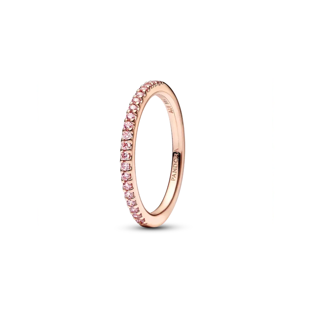 Sparkling Pink Band Ring