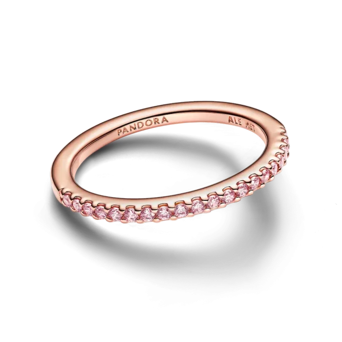 Pink Sparkling Elevated Heart Ring Set - Image 6