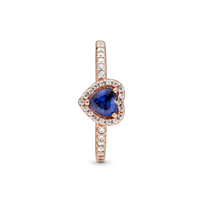 Sparkling Blue Elevated Heart Ring - Image 5