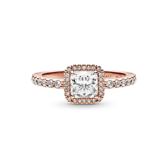 Square Sparkle Halo Ring - Image 6