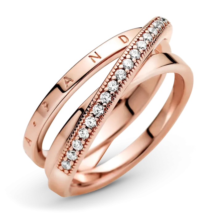 Crossover Pavé Triple Band Ring - Image 4