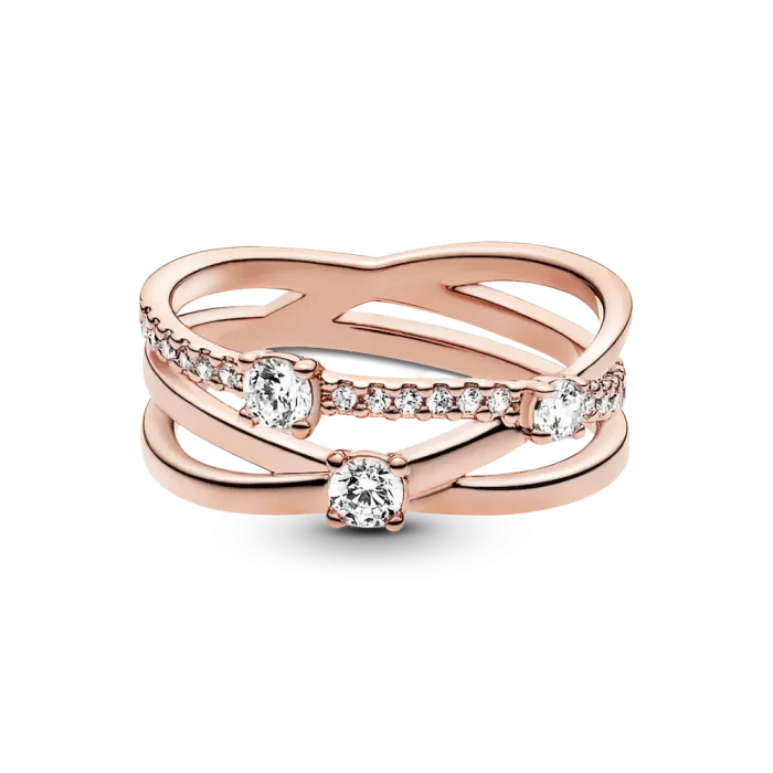 FINAL SALE - Sparkling Triple Band Ring - Image 5