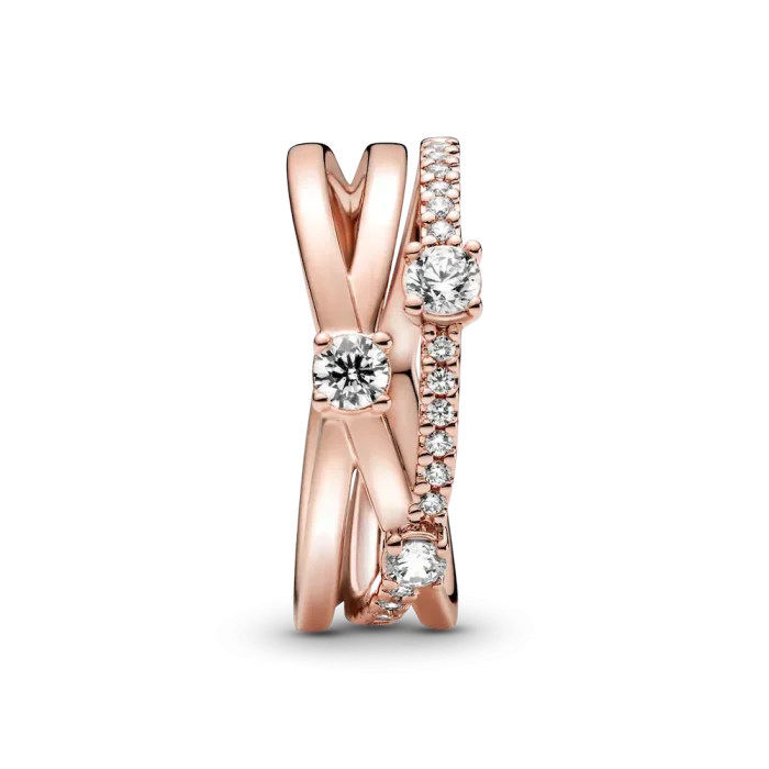 FINAL SALE - Sparkling Triple Band Ring - Image 4