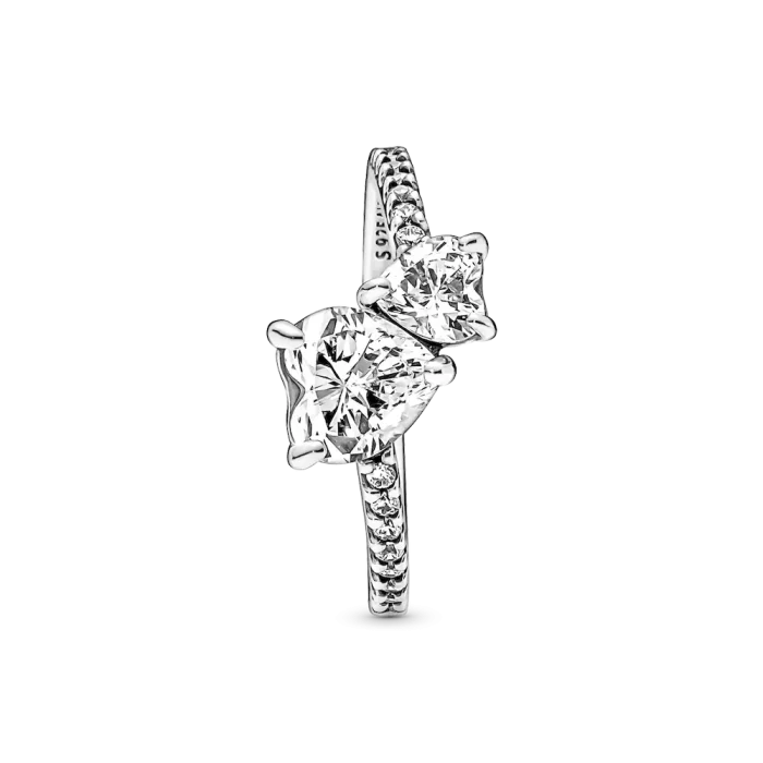 Double Heart Sparkling Ring - Image 7