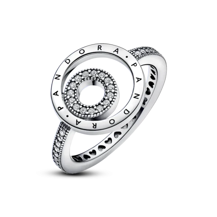 FINAL SALE - Pandora Signature Logo Circles Pavé Ring - Image 5