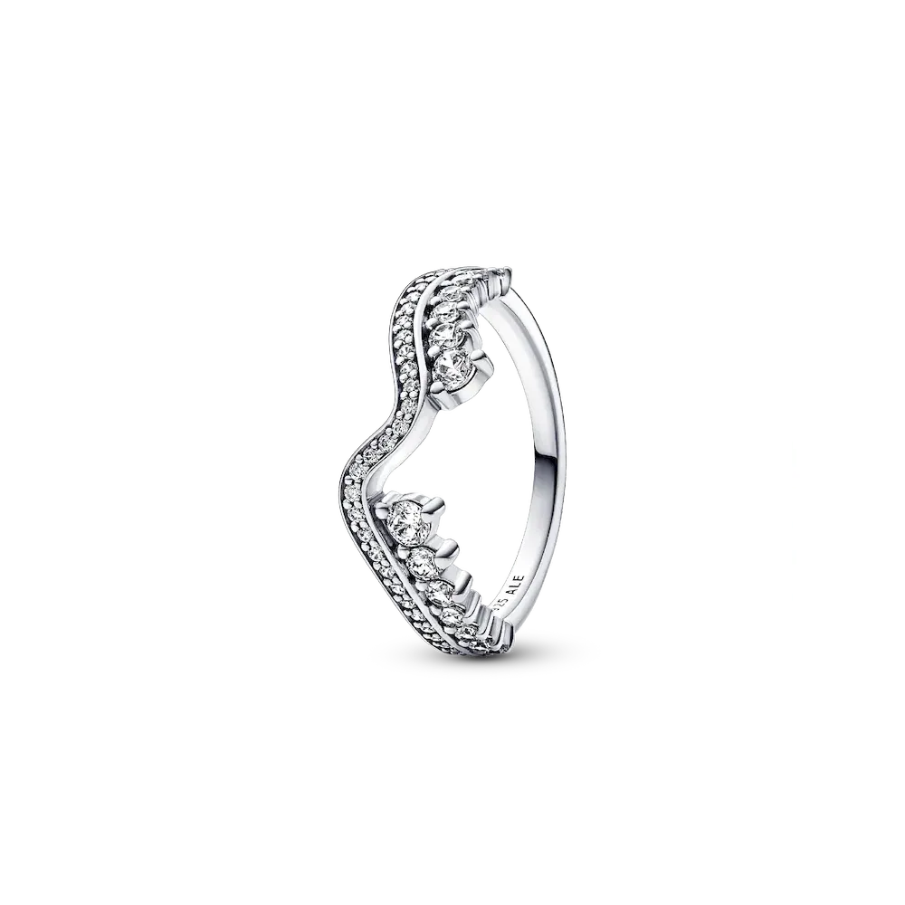 FINAL SALE - Sparkling Asymmetric Wave Ring