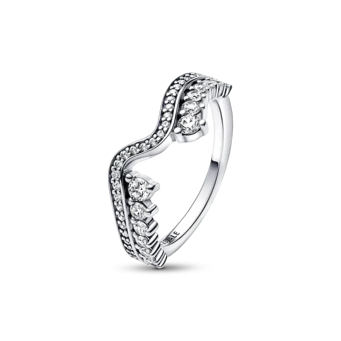 FINAL SALE - Sparkling Asymmetric Wave Ring - Image 4