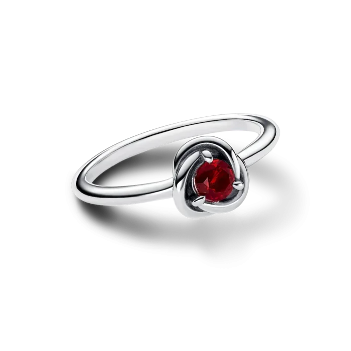 January Red Eternity Circle Ring - Image 4