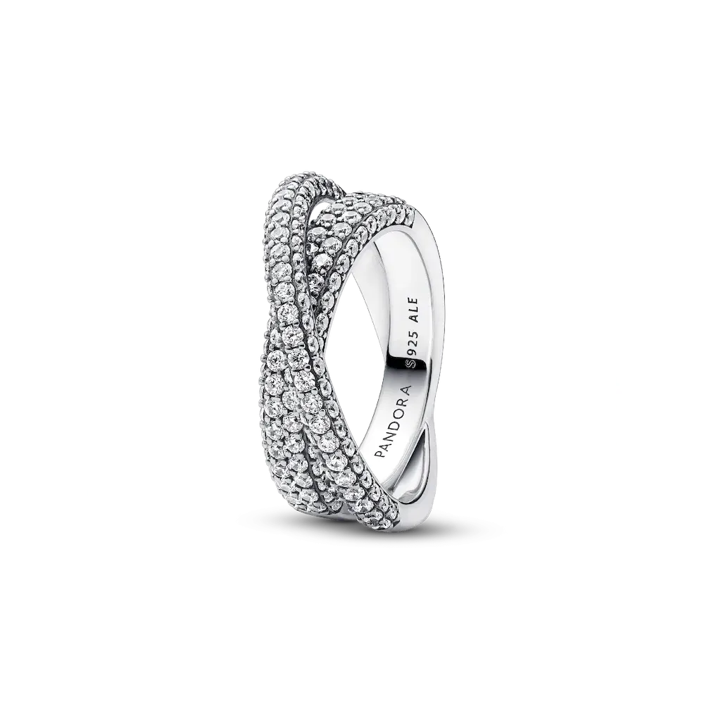 Pandora Timeless Pavé Crossover Dual Band Ring