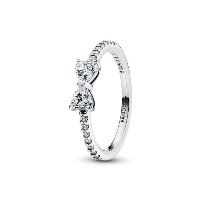 Sparkling Bow Duo Ring Set - Image 3