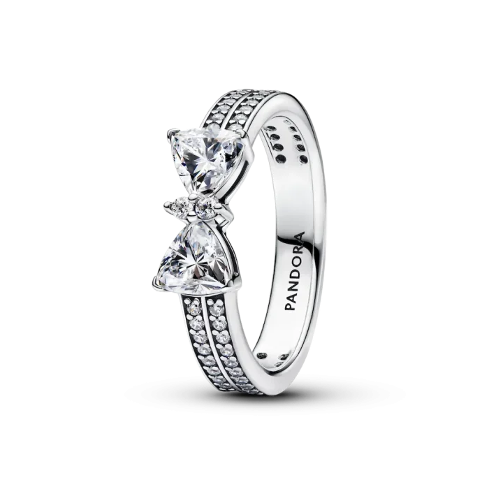 Sparkling Bow Double Ring Set - Image 3