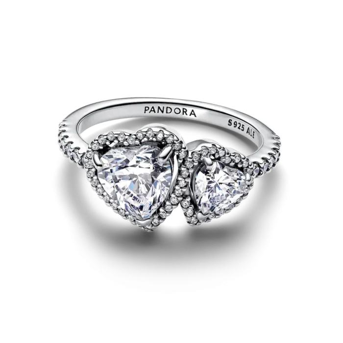 Sparkling Halo Hearts Ring - Image 5