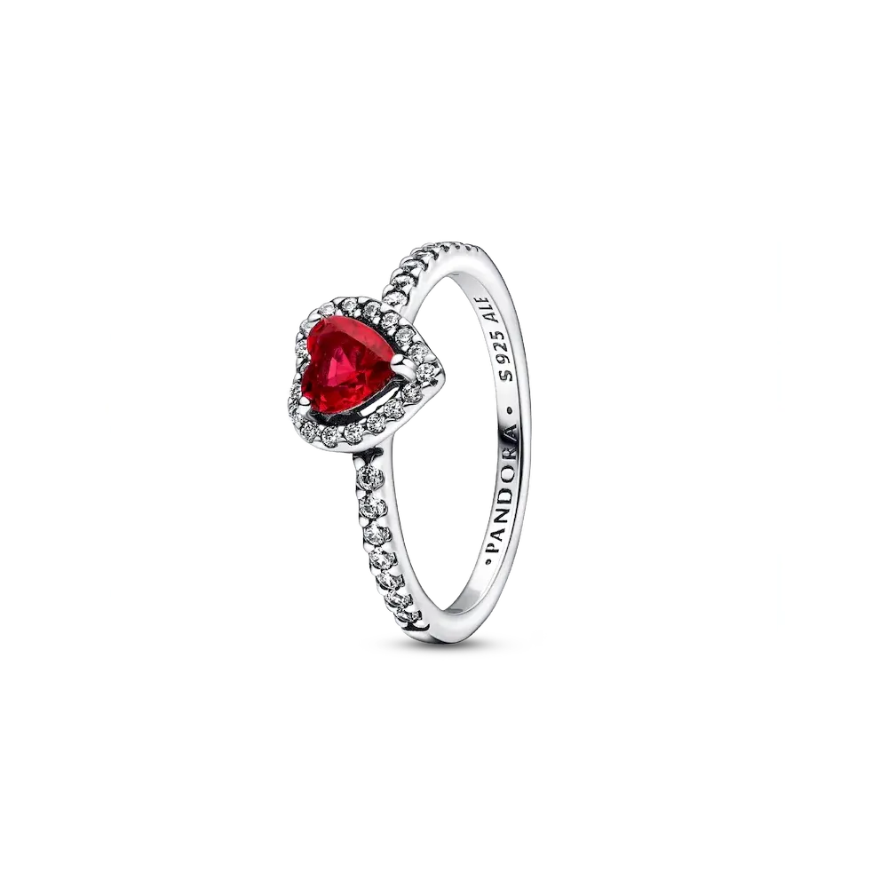 Elevated Red Heart Ring