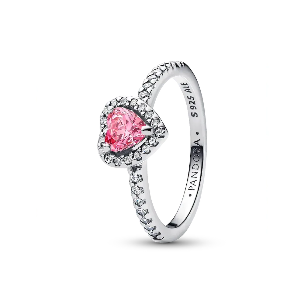 Elevated Pink Heart Ring
