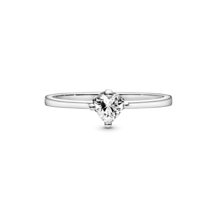 Clear Heart Solitaire Ring - Image 7