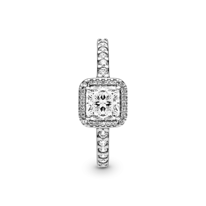 Square Sparkle Halo Ring - Image 7