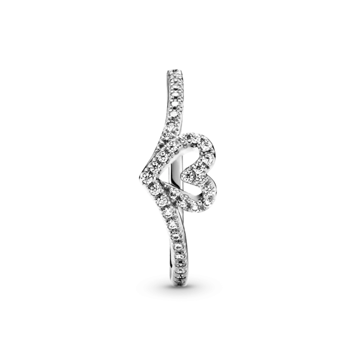 Sparkling Wishbone Heart Ring - Image 5