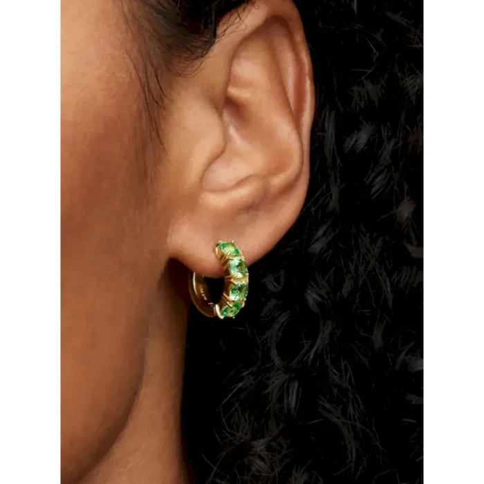 Green Hoop Earrings - Image 2