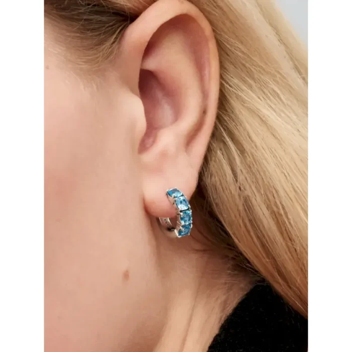 Light Blue Hoop Earrings - Image 2