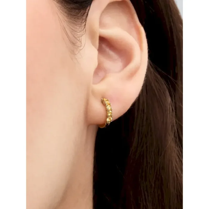 Yellow Huggie Earrings - Image 2