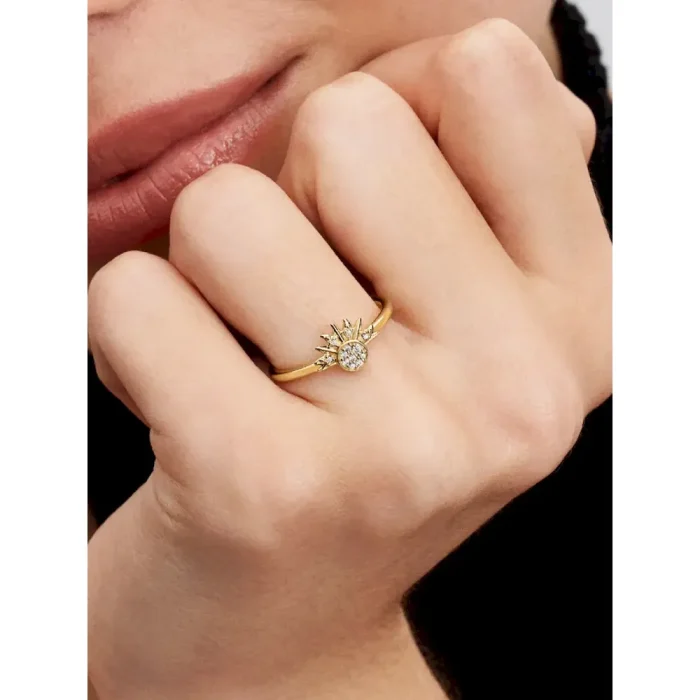 Celestial Sparkling Sun and Moon Ring Set - Image 4