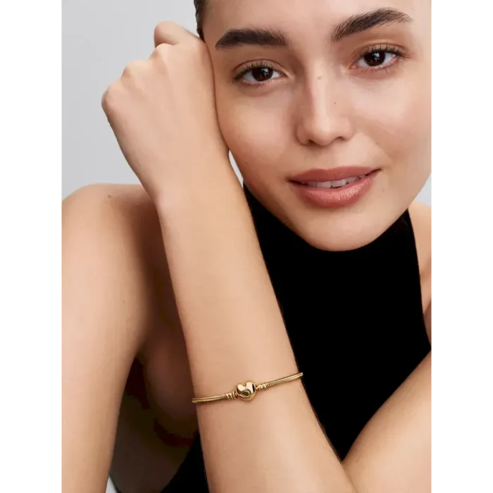 Pandora Moments Heart Clasp Snake Chain Bracelet - Image 3