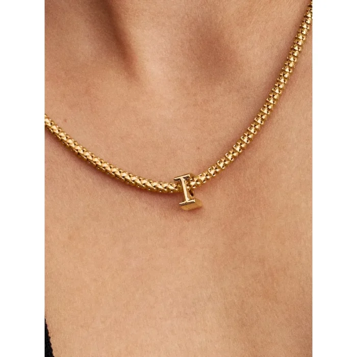 Letter I Charm Necklace - Image 9