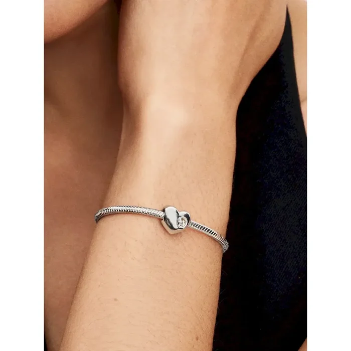 Engravable Clear Stone Heart Charm - Image 2