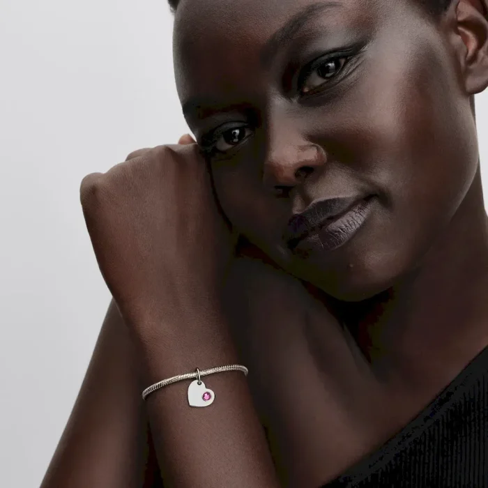 October Birthstone Heart Pendant Necklace - Image 5