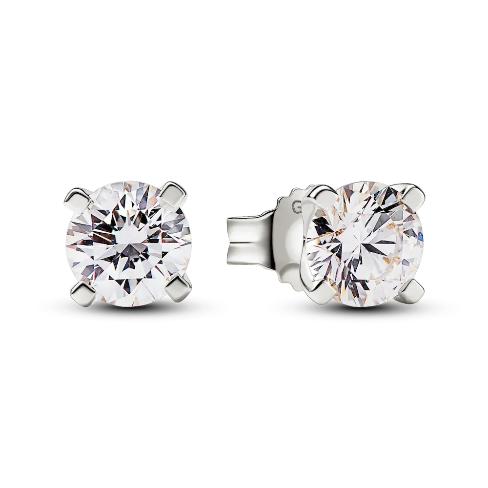 Pandora Era 14k White Gold Lab-grown Diamond Earrings