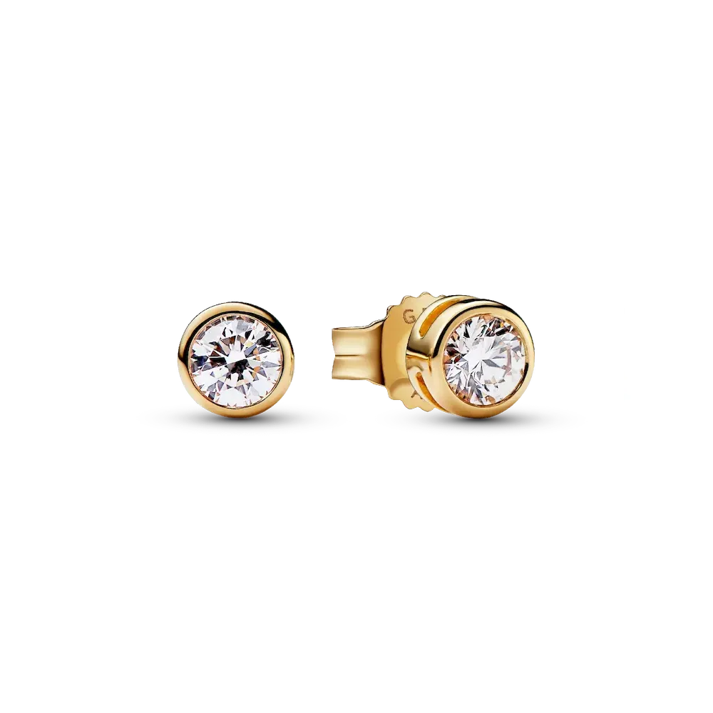 Pandora Era Bezel 14k Gold Lab-grown Diamond Earrings