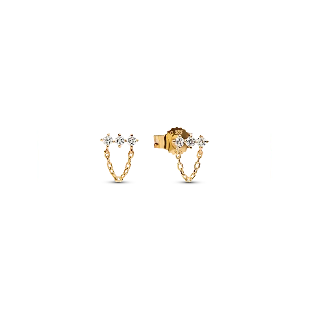 Pandora Era Lab-Grown Diamond Trio Chain Stud Earrings