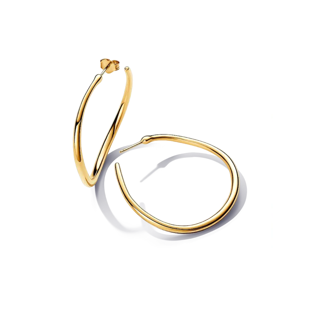 Organically Shaped 42 mm Open Hoop Earrings