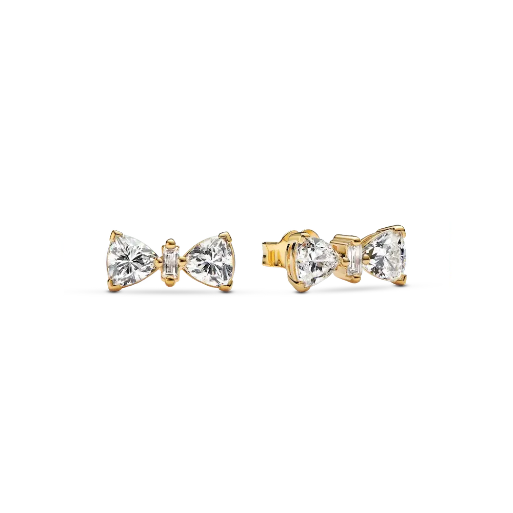 Sparkling Bow Stud Earrings