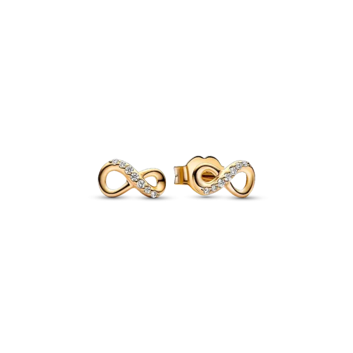 Golden Infinity Necklace and Earrings Set - Image 2