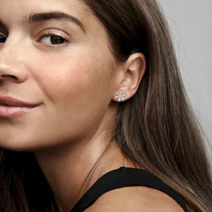 Sparkling Herbarium Cluster Stud Earrings - Image 3